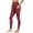 Burgundy, variant on MOJOGO Women's Yoga Leggings Stretchy High Waisted Pants with Pockets Quick-Dry Moisture Wicking Leggings for Fitness Running Pilates S