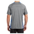 thumbnail image 2 of Mens Heather Colorblock Contender Polyester Tee Vintage Heather/ Carolina Blue L, 2 of 8