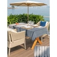 thumbnail image 6 of 60x120 Inch Outdoor Tablecloth with Umbrella Hole Zipper Rectangle White Wooden Rectangular Tablecloths Outside Waterproof Farmhouse Rustic Retro Wood Planks Patio Table Cloth Cover for Picnic Party, 6 of 8