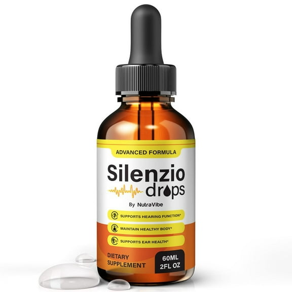 Silenzio – Daily Hearing Support Drops with a Clean Liquid Formula for Ear Health, Auditory Clarity and Inner Ear Balance | Easy-to-Use Dropper (30 Servings)