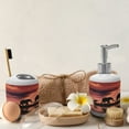 thumbnail image 4 of Ambesonne Africa Soap Dispenser & Toothbrush Holder Set, Wild Animals Silhouette View, 2 Pcs, Dark Coral Seal Brown, 4 of 6