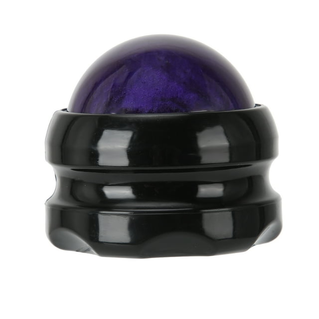 Masajeador de bola de rodillo para aliviar el estrés, relajación muscular, aceite esencial, bola de masaje para cuello, piernas y manos, color morado