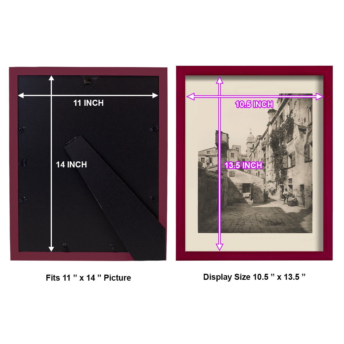 Vintage Views of Venice VIII - Framed Print w/glass - Cherry Red