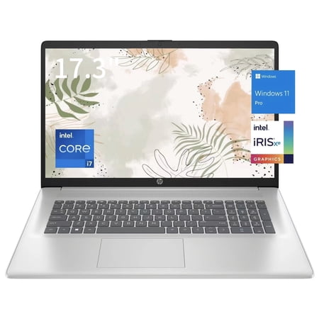 New HP Essential 17.3" FHD Laptop ,Intel Core i7-1355U 10 Cores,Intel Iris Xe Graphics,64GB RAM,2TB SSD,Webcam,HDMI, Wi-Fi,Bluetooth 5, Windows 11 Pro,Silver