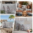 thumbnail image 5 of Grey Christmas Outdoor Waterproof Pillow Covers, Snowman Pine Tree Xmas Ball Snowflakes Decorative Rectangle Throw Pillowcase Sofa Cushion Sham for Patio/Couch/Chair, 20"x12" 2 Pack, 5 of 8
