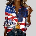 thumbnail image 3 of WRFWUL 250th Anniversary USA Button Down Shirts for Women Dressy Long Sleeve Blouse Celebration Patriotic Flag Print 1776-2026 Tshirt, 3 of 5