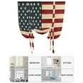 thumbnail image 6 of American Flag Tie Up Curtains for Window, Thermal Insulated Balloon Shade Adjustable Rod Pocket Curtains Valance Panels for Kitchen Bathroom Cafe 42 x 45 Vintage Red BlueUSA Flag, 6 of 6