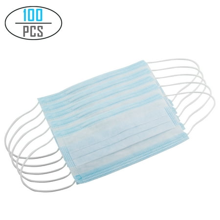 100pcs disposable blue non-woven protective masks