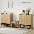 thumbnail image 6 of Shoe Cabinet for with Doors, 5-Tier Wooden Shoe Organizer Cabinet for Entryway, Hallway, Closet, Living Room, Natural Oak, 6 of 6