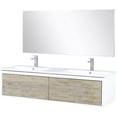 thumbnail image 3 of Lexora Home Scopi 60" Double Acrylic Top Bathroom Vanity with Faucet and Mirror, 3 of 12
