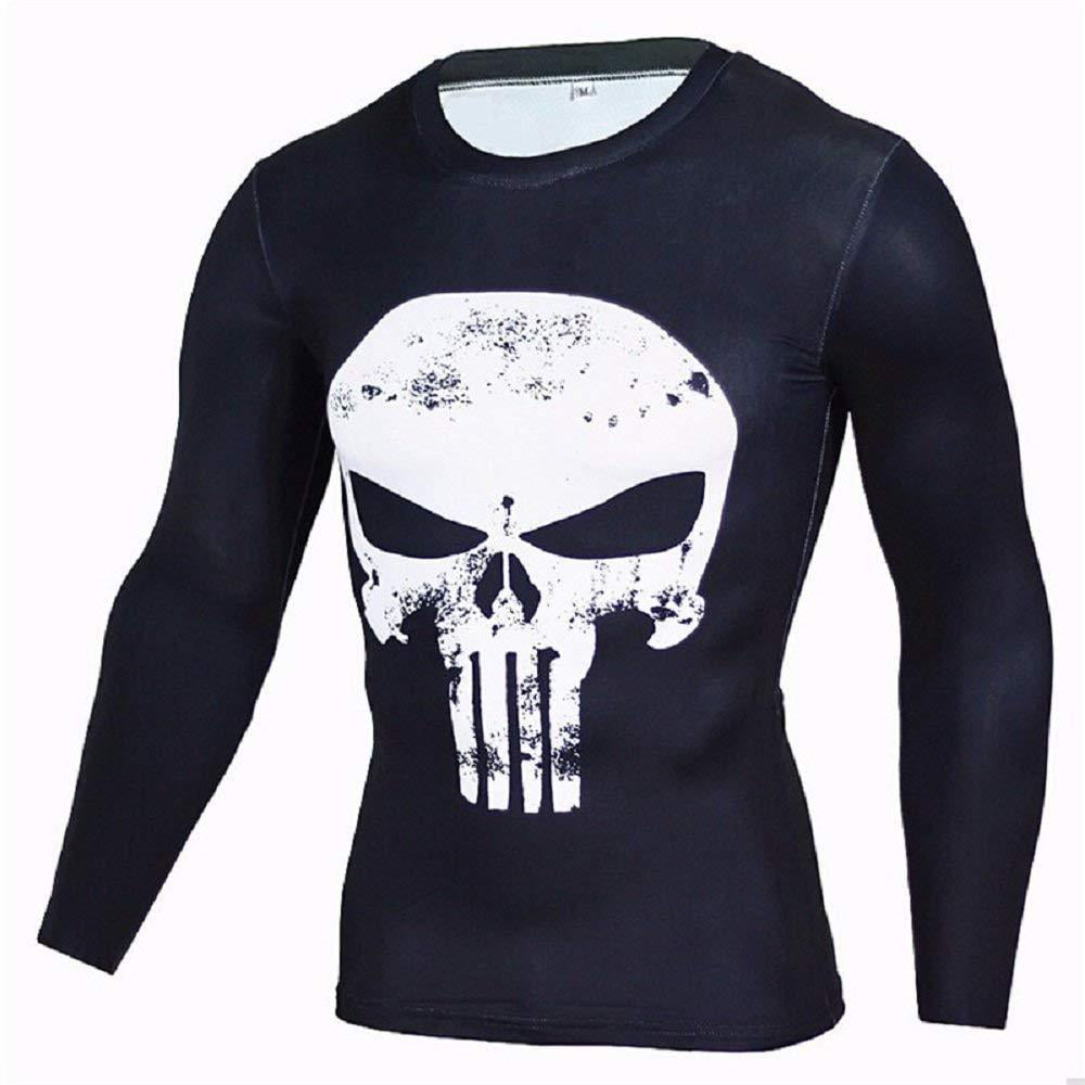 Men SuperHero 3D Printed Long Sleeve Compression Sport Fitness Cycling T-shirts 