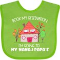 thumbnail image 3 of Inktastic Book My Reservation I'm Going to My Nana and Papa's House Boys or Girls Baby Bib, 3 of 4