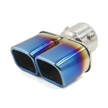 Dual Stainless Pipes - Car Dual Outlet Tip 73mm Inlet Stainless Steel Exhaust Muffler Pipe Colorful