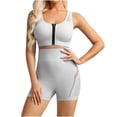 thumbnail image 3 of Uootdi Athleisure Sets Women Zipper Front Sports Bra And High Waist Shorts Set Quick Dry Stretchy Workout Yoga Outfits Gift, 3 of 5
