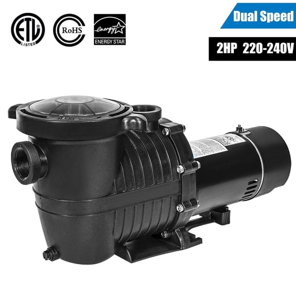 iMeshbean 2HP Dual Speed Swimming Pool Pump,230V In-ground Pool Pump,92/44GPM,79FT Max,1.5in NPT