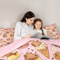 thumbnail image 4 of Erosebridal Capybara 7 Pieces Bedding Comforter Set For Cartoon Rodent Animals,Sweet Dessert Ice Cream Full Bedding Set For Kids Girls ,Reversible Pink, 4 of 7