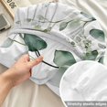 thumbnail image 4 of Twin Sze Fitted Sheet Set - Eucalyptus Leaves 2 Piece Bedding Sets 16" Deep Pocket Fitted Sheet with 1 Pillowcase, Spring Farmhouse Retro Botanical Brushed Microfiber Hotel Luxury Bed Sheets, 4 of 9