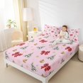 thumbnail image 4 of Homewish Kawaii Red Bow Twin Sheet Sets 3pcs for Kids Children Teens,Christmas Tree Twin Fitted Sheet Microfiber,Xmas Golden Snowflake Breathable Flat Sheet,Microfiber Bedroom Decor, 4 of 7