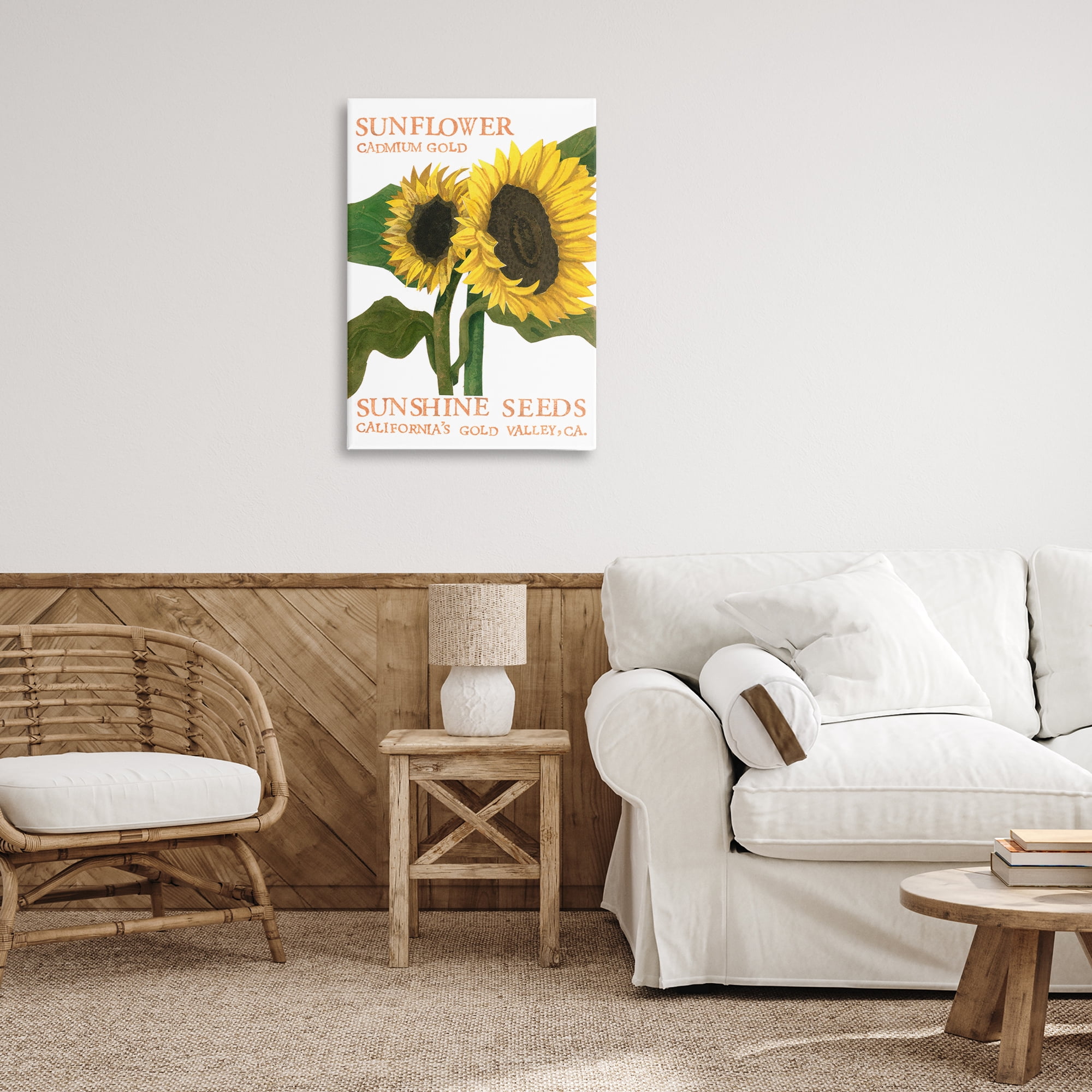 Stupell Industries Sunflower Seeds Design Typography Painting Gallery Wrapped Canvas Art Print Wall Art, 20 x 30