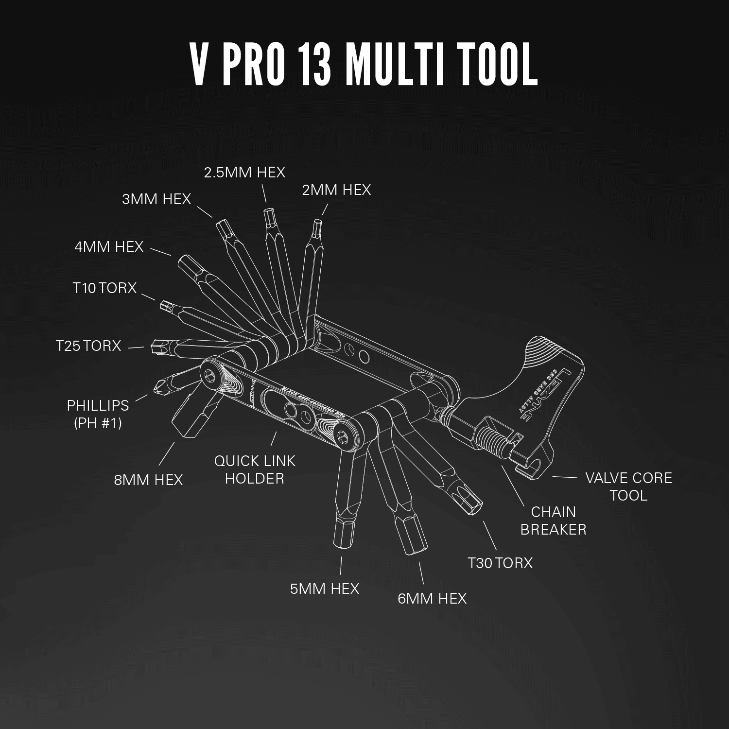 Lezyne V Pro 13 Bike Multi-Tool