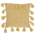 thumbnail image 1 of homeroots home decor 386071 Yellow Tasseled Throw Pillow, 1 of 1