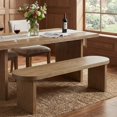 thumbnail image 2 of Indoor Pine Dining Bench, 62.9''L Solid Wood Seating, 350lbs Weight Capacity, Fits 3 People for Kitchen, Dining Room & Living Space, 2 of 6
