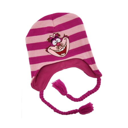 Disney Alice Cheshire Cat - Girl Pink Stripes Peruvian Beanie Kid Disney Alice & Wonderland- Cheshire Cat