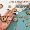 thumbnail image 4 of Botones de cáscara de coco Uxcell de 10 piezas de 50 mm para costura, botones redondos de reemplazo para decoración de ropa, accesorios de bricolaje, marrón, 4 of 6