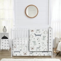 Sweet Jojo Designs Cartoon Puppy Boy, Girl, Unisex/Gender Neutral 4 Piece Crib Bedding Set