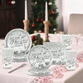 thumbnail image 1 of Bowayaoa Blanc Argenté Bonne Année Fête Ensemble de Vaisselle Jetable Assiettes Gobelets Serviettes, 1 of 7