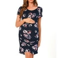 thumbnail image 2 of Bearsland Women's Summer Short Sleeve Maternity Dress Side Ruched Mama Pregnancy Bodycon Dress(S-XXXL), 2 of 6