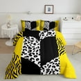 thumbnail image 2 of Manfei Leopard Print 3 Pieces Queen Comforter Set,Zebra Print Ultra Soft Bedding Sets,Love Heart Print Bedding Comforter Set,Lightweight Couple Room Decor,Reversible, 2 of 8
