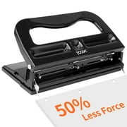 XOOL 3 Hole Punch, YPF5Desktop Hole Puncher 2-3 Holes Adjustable 40 Sheet Punch Capacity Metal Heavy Duty Paper Punch Black