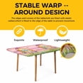 thumbnail image 4 of Pink Happy Easter Table Cloths for 4 Foot Rectangle Tables, Spring Easter Eggs Floral Wooden Patio Waterproof Elastic Fitted Tablecloths, Washable Rectangular Table Cover for Camping, 4 of 8