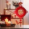 thumbnail image 5 of Xecvkr Vietnamese Year Paper Fan Ornament Blessing Tassel Spring Festival Hanging 2025 Red Flocking Carved Decoration Home Entrance Mall 17.7x30.7in 1pc, 5 of 5