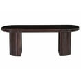 thumbnail image 2 of 70in Solid Wood Oval Dining Bench, Pedestal Base 3 Seater Bench, Brown, 2 of 3