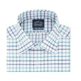 thumbnail image 2 of Eagle Men's Big & Tall Classic/Regular-Fit Non-Iron Flex Collar Check Dress Shirt Blue Size 37-38, 2 of 3