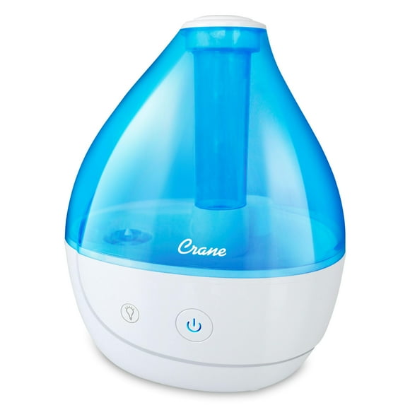 Crane Personal Ultrasonic Cool Mist Humidifier - 1.5 Liter, 8-Hour Run Time, Whisper Quiet, Auto Shut-Off, Filter-Free for Small Rooms, Offices, Nursery, Travel
