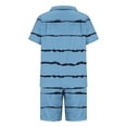 thumbnail image 5 of Stamzod Men's Satin Pajama Set Striped Short Sleeve Button Down Classic Sleepwear Soft Comfy Loungewear with Front Pocket Mens Short Outfits, 5 of 5