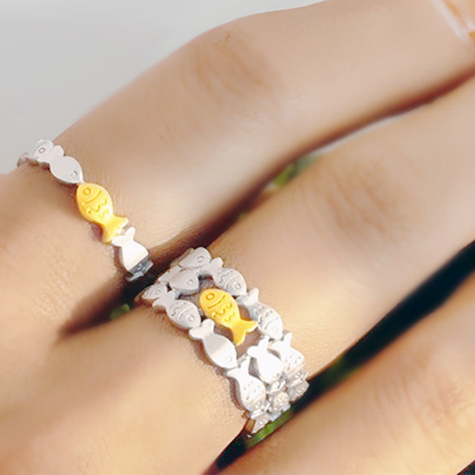 SPRING PARK Vintage Daisy Rings For Women Cute Flower Ring Adjustable ...