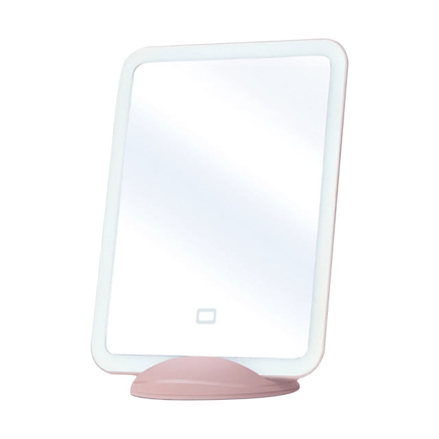 LED Makeup Mirror Touch Screen Adjustable Brightness Vanity Mirror USB Rechargeable Lighted Mirror Desk Cosmetic Mirror With Magnetic Mobile Holder