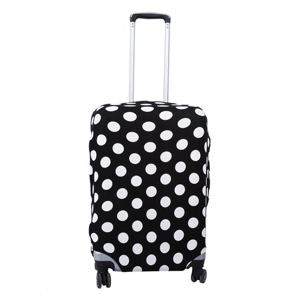 Black and White Dots Elastic Dust-Proof Travel Suitcase Protective Cover - Luggage Protector for 24" Suitcases