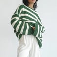 thumbnail image 2 of Women's Oversized Striped Knit Sweater Soft Chunky Pullover with Long Sleeves, Casual Loose Fit, 2 of 5