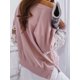 thumbnail image 5 of Jumpingount Sudadera con capucha para mujer Perspectiva de encaje Top de manga larga Casual Cuello Sudadera suelta para niña, Negro, XL Prendas para la parte del cuerpo Rosado METRO Jumpingount AP003864-06, 5 of 6