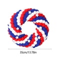 thumbnail image 2 of AZXY 13.78 Inch 4th of July Patriotic Pom-Pom Wreath, Red White Blue Fluffy Pom-Pom Wreath with White Star Accents, Rustic Americana Decor for Independence Day Memorial Day Front Door Indoor Outdoor, 2 of 7