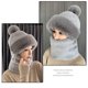 thumbnail image 3 of Daer Sombrero Femenino Bufanda Gorras Para Las Mujeres 2022 Invierno Cuello Calentador Beanies Jerseys Sombreros Enmascarados Al Aire Libre Caliente Felpa De Vellón, 3 of 4