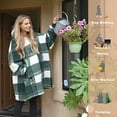 thumbnail image 2 of Tirrinia Oversized Blanket Hoodie, Wearable Fluffy Sherpa Blanket, Cozy Sweatshirt Blanket Gift for Adult Women Men Girlfriend, Black Plaid, 2 of 6
