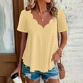 thumbnail image 6 of Outfmvch short sleeve shirts for women plain t shirts for women athletic shirts women womens shirts casual short sleeve shirts for women Tops Comfortable Breathable Short Sleeved T Shirt Yellow XL, 6 of 6