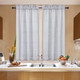 thumbnail image 4 of 2 Pcs Semi Kitchen Small Curtain, Faux Linen Textured Sheer Voile Tier Curtain, 4 of 9