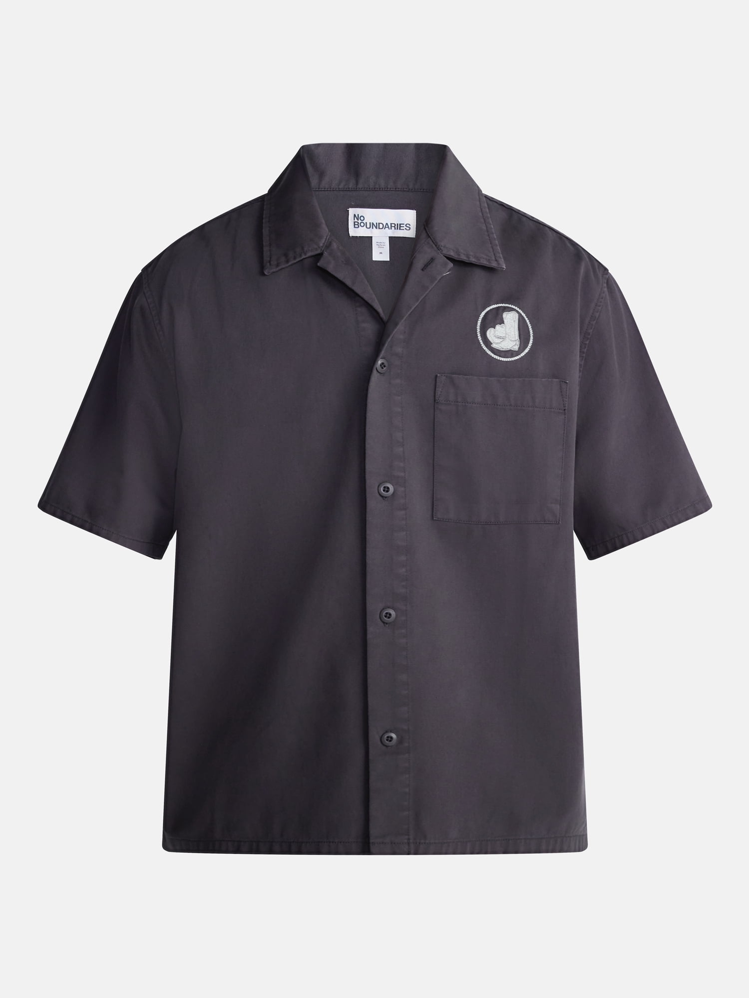 No Boundaries Boxy Fit Emboridered Mechanic Shirt, Men's XS-5XL